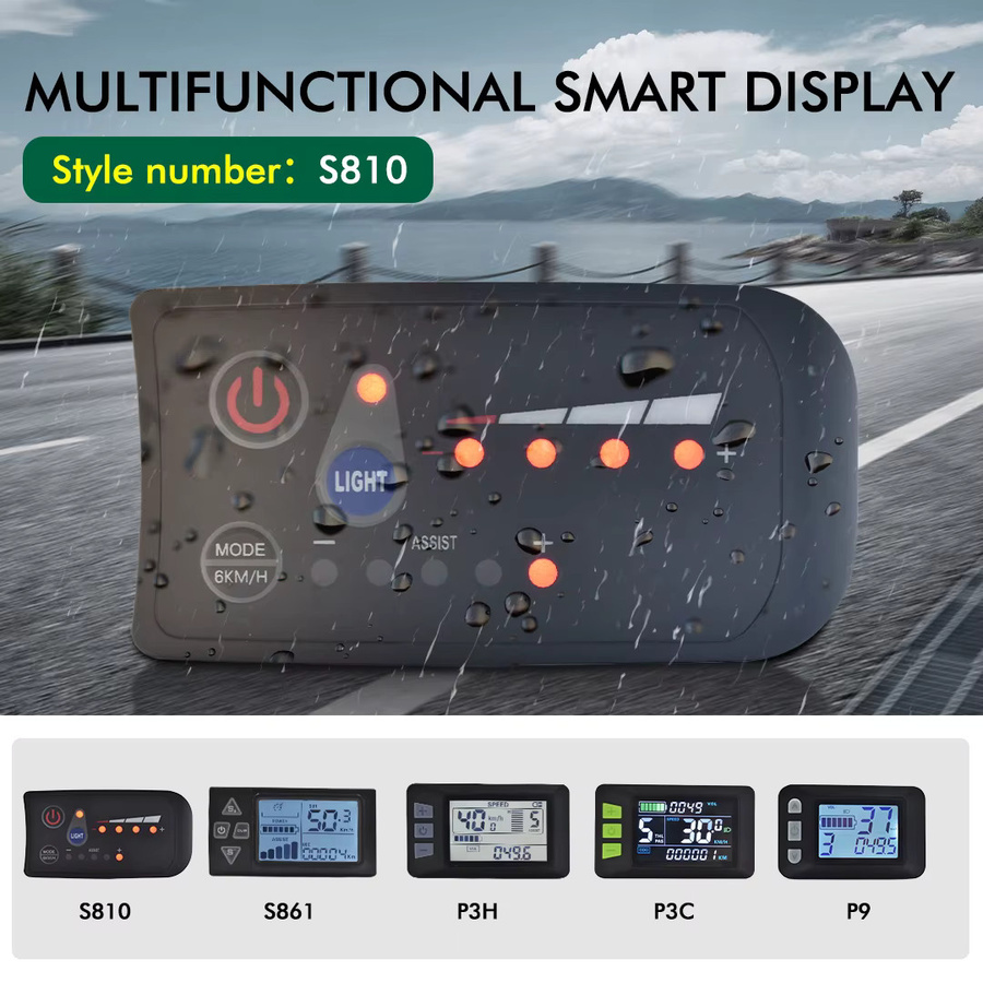 Mcezdy Multifunktionales LCD-Display für Elektrofahrräder mit UART 2, regendichtes Fahrrad-Display als Tachometer und Kilometerzähler in Schwarz - Bild 2