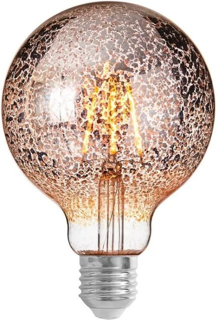 Lucande LED Globe E27 Lampe 4W in Alu-Grau und Glas, dimmbar, Warmweiß - Bild 1