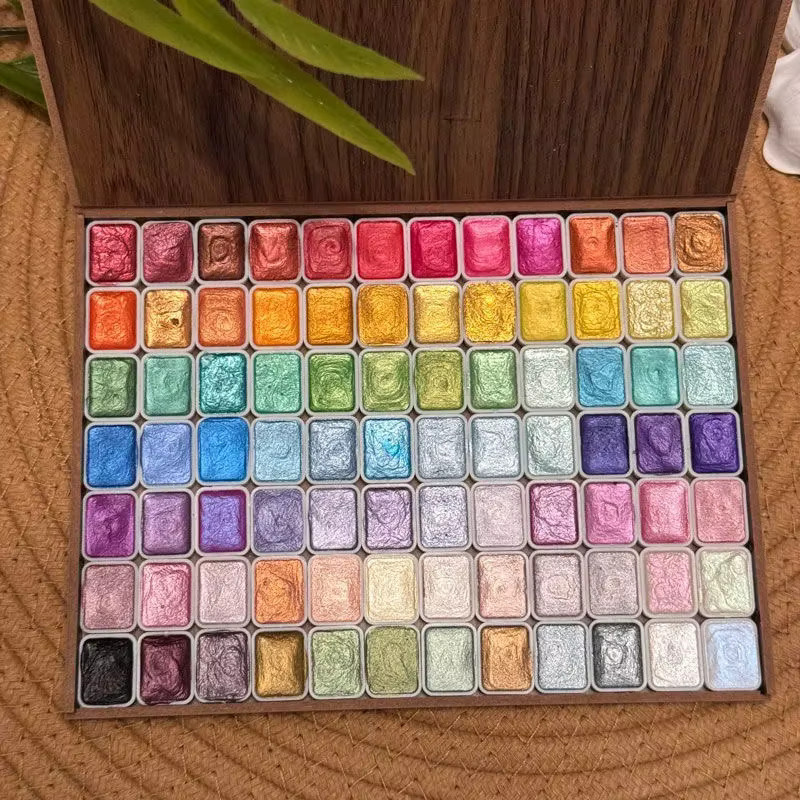 Aquarell-Farben Set mit Holzbox in Multicolour für Schule und Kunst - Bild 4