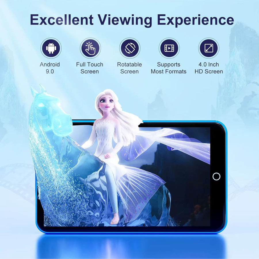 Fanvace MP3-Player mit Bluetooth und WLAN in Blau, 80 GB Android MP4-Player mit 4-Zoll-Touchscreen und 2000 mAh Akku für Spotify - Bild 2