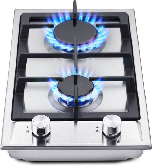 TopStrong Gaskochfeld aus Edelstahl in Silber mit automatischem Flammschutz, Dual Fuel für Erdgas und Propan, 2400W - Bild 1