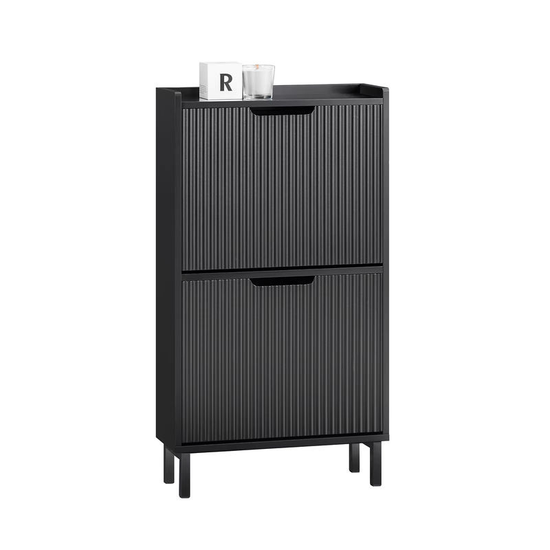 SoBuy Schuhkipper FSR177 Schuhschrank schmal mit 2 Klappen in Schwarz für Diele und Flur - Bild 6