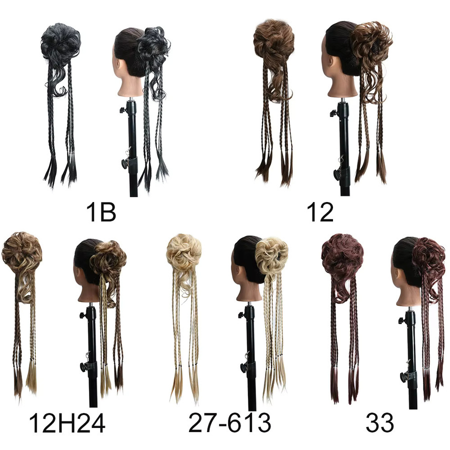 Lansa Messy Bun Haarverlängerung, synthetisch, geflochtener Haarknoten, Damen - Bild 3