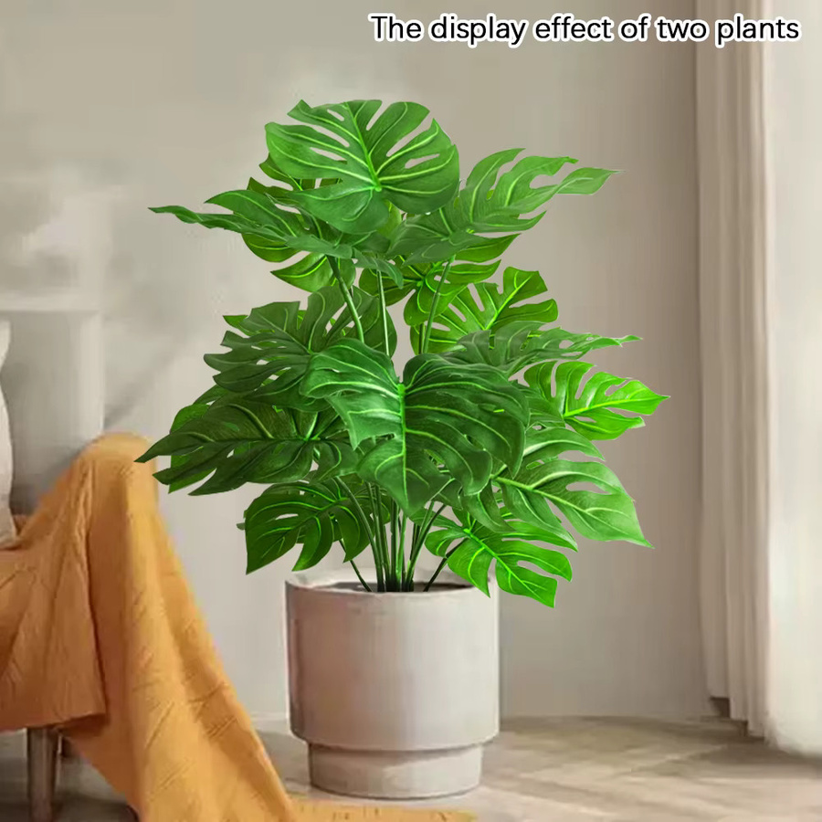 Künstliche Monstera-Pflanze von Kmitang in Grün, tropische Palme aus Kunststoff für Zuhause, Garten und Büro, Höhe: 40 cm bis 53 cm - Bild 1
