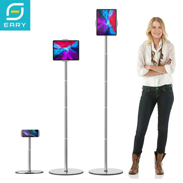 Eary Tablet-Bodenständer Höhenverstellbarer Überkopf-Halter für 4,7-12,9 Zoll iPad Pro, Air, Mini und Mobiltelefone in Weiß - Bild 1