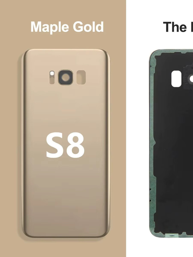Samsung Rückkamera-Linse mit Akkuabdeckung und Rückgehäuse für S8 und S8 Plus in Schwarz - Bild 5