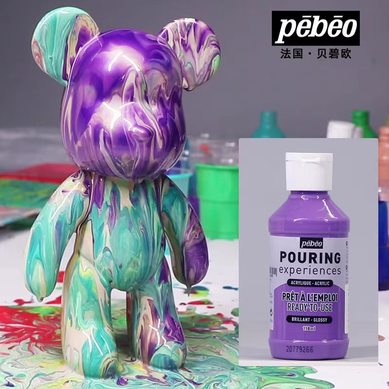 PEBEO Pouring Experience Liquid Fluid Painting Medium Cell Silikonöl in Grau, 118 ml - Bild 1