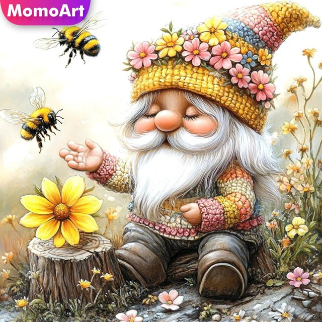 Momoart Zwerg Diamantmalerei DIY Set mit Blumen-Motiv, Acryl-Diamantmosaik in Multicolour, B/B/H: 20 x 20 x 20 cm - Bild 1