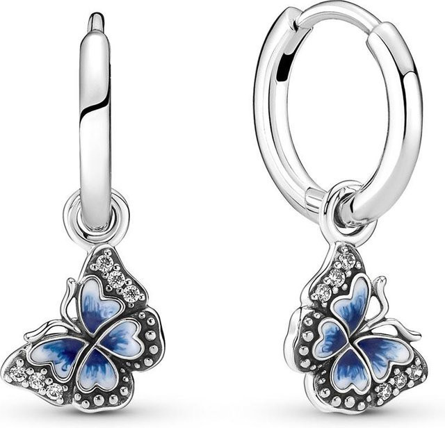 Original Moments Creolen, 925 Silber, blauer Schmetterling, Zirkonia, Damen - Bild 1