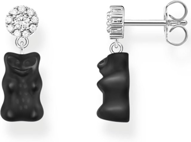 Thomas Sabo Ohrstecker, 925 Silber, schwarze Goldbären, Damen - Bild 1