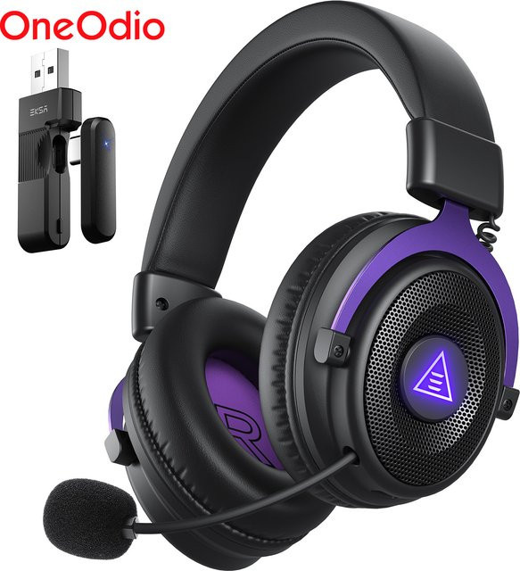 Oneodio EKSA E900 WT Kabelloses Gaming-Headset Tri-Mode Over-Ear Bluetooth-Kopfhörer mit Mikrofon und RGB für PC und PS4 PS5 in Weiß - Bild 1