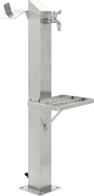 Garten-Wasserstele VD Home Furnishing aus Edelstahl in Silber, quadratisch, Höhe: 95 cm - Bild 1