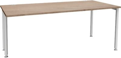 Schäfer Shop Genius Schreibtisch MODENA FLEX höhenverstellbar, Eiche/weißaluminium, Breite: 180 cm - Bild 1