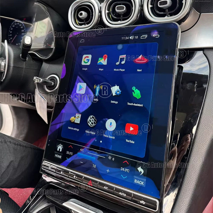 YANFU Android Auto und CarPlay Autoradio mit 12,1 Zoll Display und GPS Navigation für Mercedes Benz GLC X253/C253 C W205, Schwarz - Bild 6