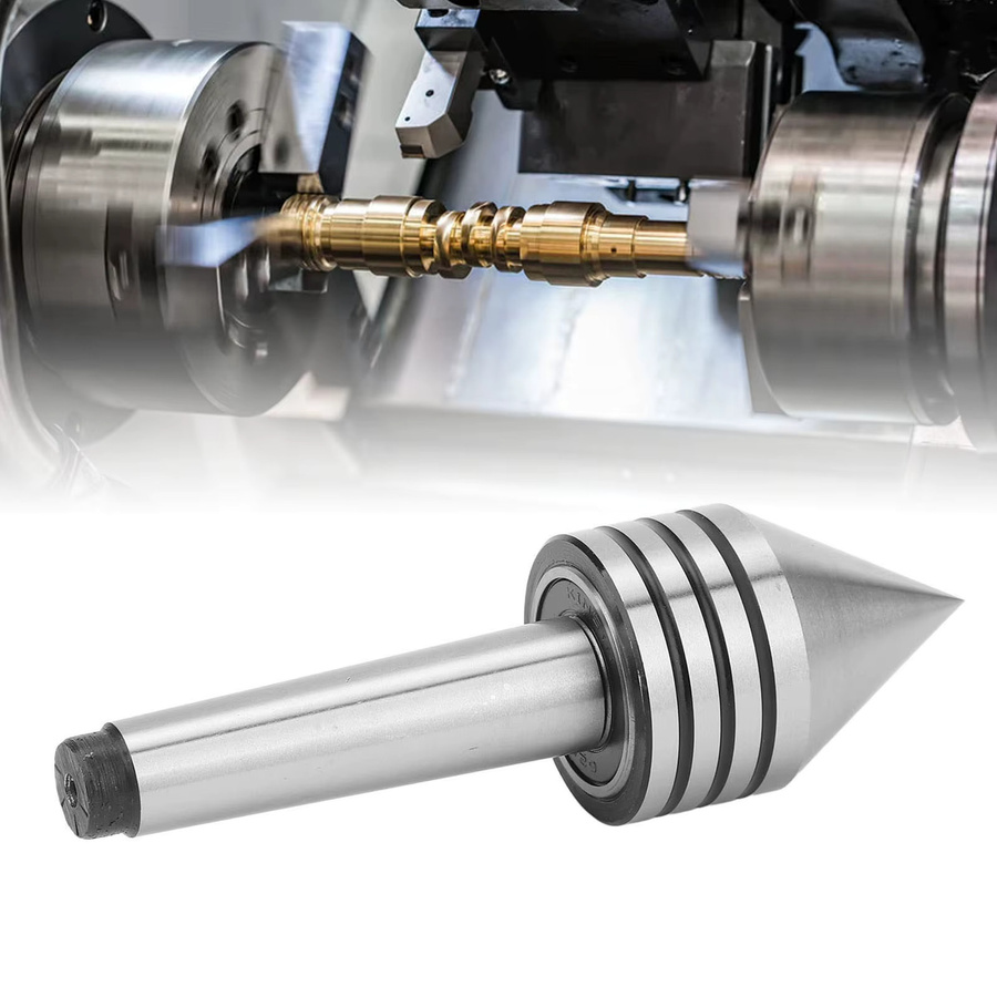 Aramox Reitstock Live Center HSS mit 60-Grad-Genauigkeit MT2 für CNC-Drehmaschinen in Silber - Bild 5