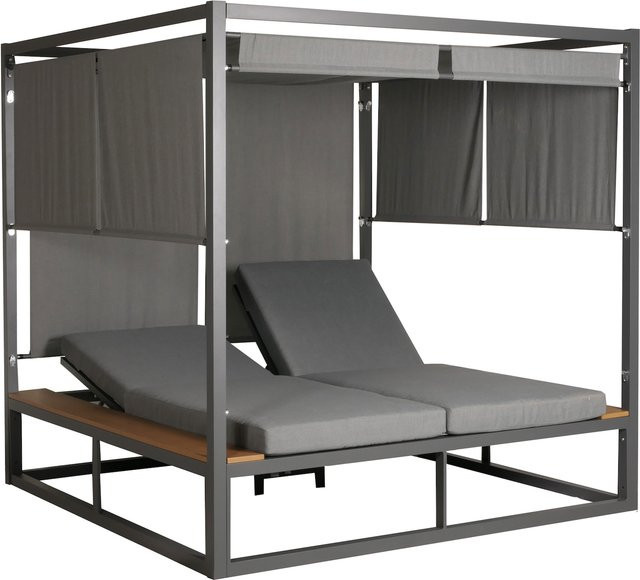 Aluminium Lounge-Gartenliege MCW-M63 Bali-Liege mit 10cm Polster in Hellgrau - Bild 1