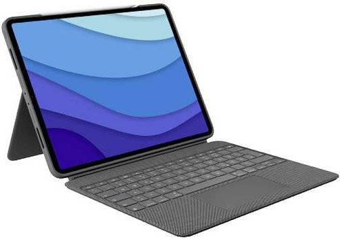 Logitech Combo Touch Tastatur mit Foliohülle und Trackpad für Apple iPad Pro 12,9 Zoll (5. und 6. Generation, QWERTZ Deutsch, Oxford Gray) - Bild 1