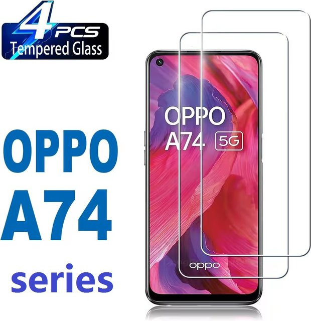 4 Stück Displayschutzglas für OPPO A74 und OPPO A74 5G, gehärtetes Glas, transparent - Bild 1