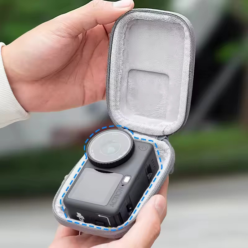 DIXSG Aufbewahrungstasche für DJI Osmo Action 6, harte Tragetasche und kratzfeste Schutzhülle für Zubehör, Schwarz - Bild 5
