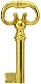 JuNie Zierschlüssel MB-Zierschlüssel0339 mit Bart und IC-Schließung, Messing, Schwarz-Gold, Durchmesser: 6 mm, Schaftlänge: 40 mm, 6 x 8 mm - Bild 1