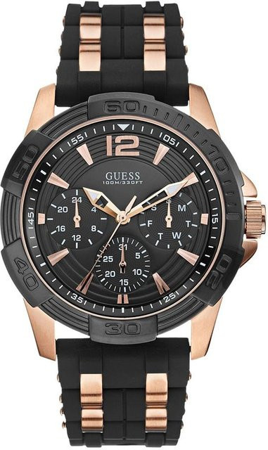Oasis Armbanduhr Quarz, Schwarz, Edelstahl, Silikon, Herren - Bild 1