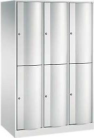 C+P Garderobenspind Resisto aus Stahl mit 3 Abteilen und 6 Fächern, Lichtgrau, B/T/H: 114,8 x 64,0 x 195,0 cm - Bild 1