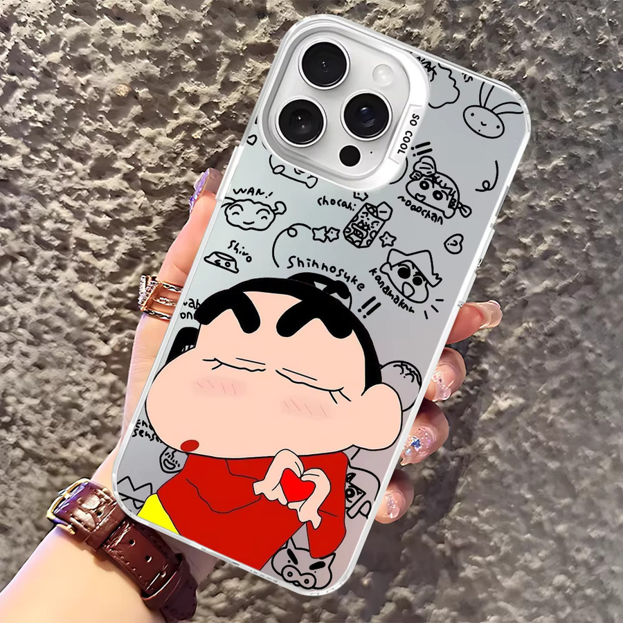 Stoßfeste Matte Handyhülle im Japanischen Anime Shin-Chan Design für Apple iPhone Modelle, Multicolour - Bild 4