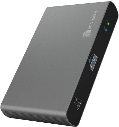 Icy Box Thunderbolt 4 Hub IB-HUB801-TB4 in Grau mit 3x Thunderbolt 4 und 1x USB 3.2 Gen 2 Type-A Schnittstellen - Bild 1