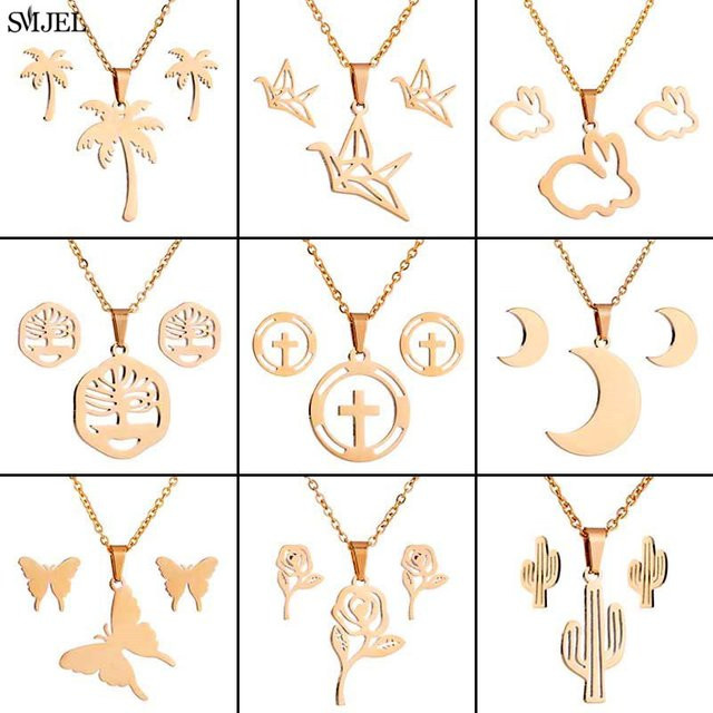 SMJEL Schmuckset Edelstahl, Gold, Damen - Bild 1