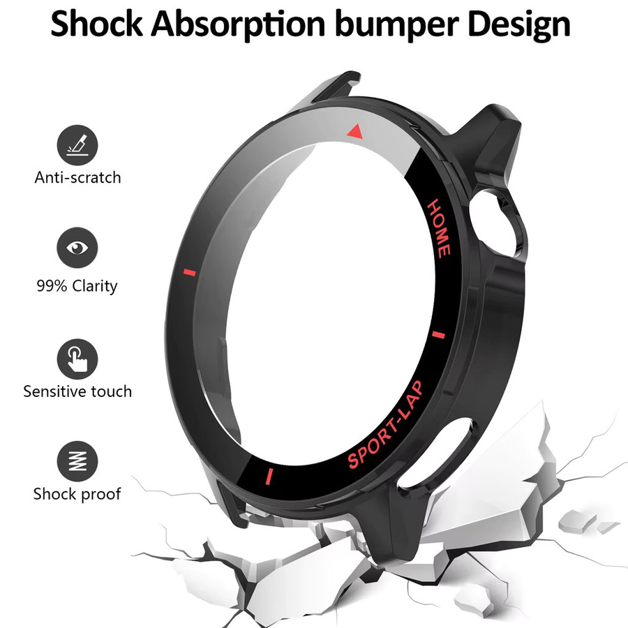 Huawei Smartwatch Displayschutzfolie und Schutzhülle, Black Red - Bild 4