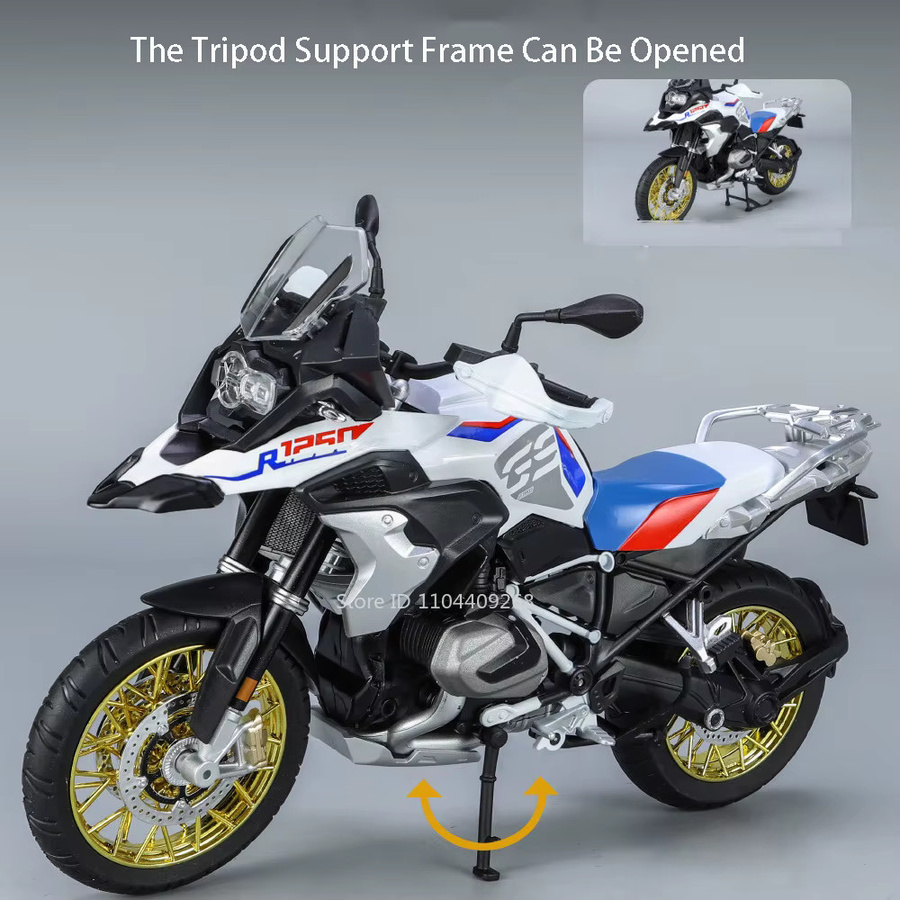RMZ city R1250 GS RR1000 Motorrad Modell Spielzeug, 1:9, Metall, Weiß, Bunt / Mehrfarbig - Bild 3
