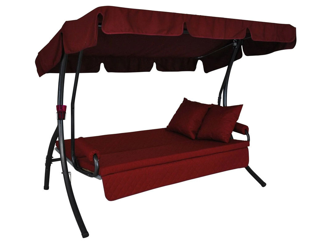 ANGERER Hollywoodschaukel LIVING 3-Sitzer in Bordeaux mit Sonnen canopy und Schlaffunktion, B/T/H: 240 x 160 x 145 cm - Bild 2