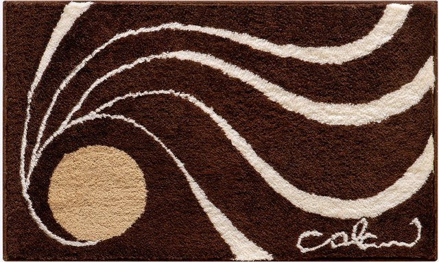 Badematte Colani-Dessin in Braun aus 100% Polyacryl, für Fußbodenheizung geeignet - Bild 1