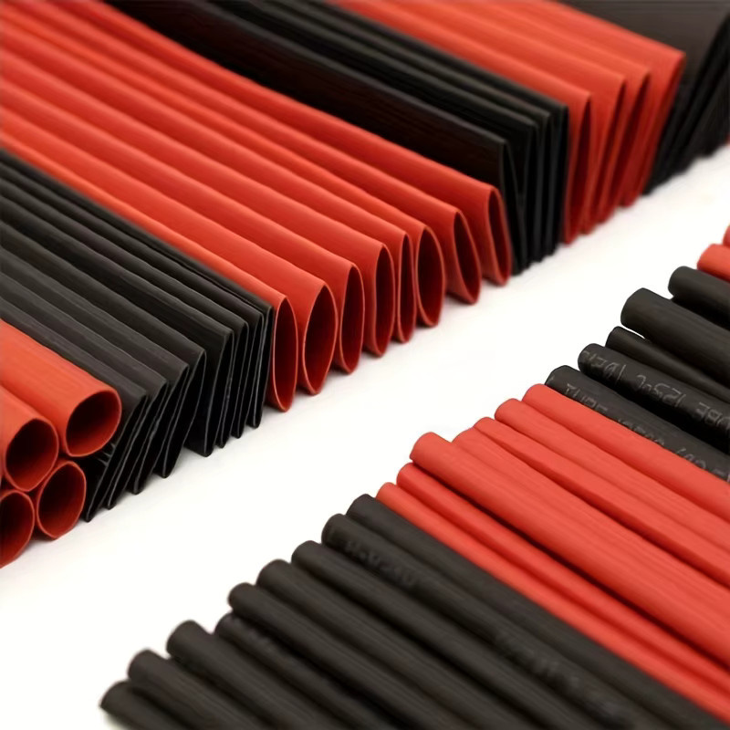 ELECAPITAL Isolier-Schrumpfschlauch Set, 150 Stück, hitzebeständig, Farben: Schwarz und Rot, Schrumpfverhältnis 2:1 - Bild 4