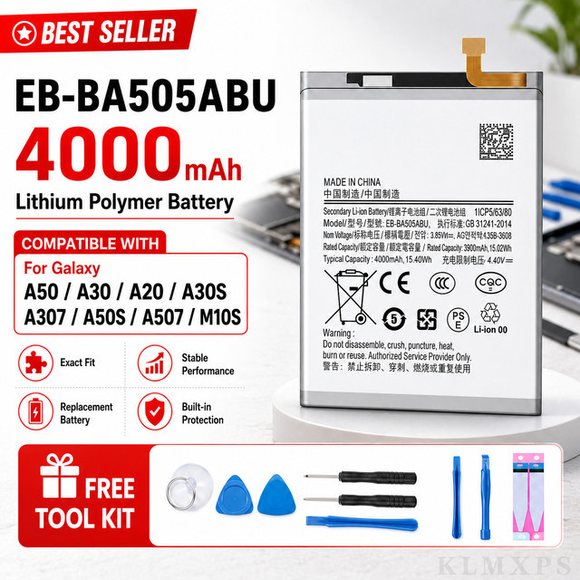 Samsung Ersatzakku 4000 mAh für Galaxy A50 und A30 Serie EB-BA505ABN EB-BA505ABU - Bild 1