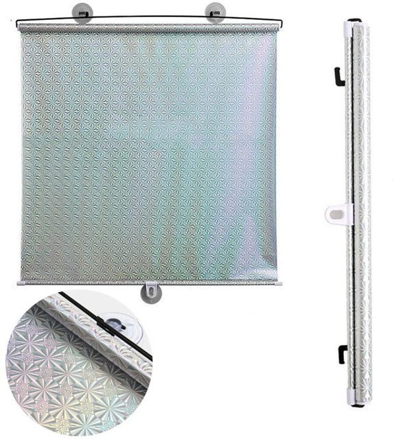 Jintangreen Verdunkelungsvorhang mit Saugnapf für den Fenstersonnenschutz, Silber, Breite: 50 cm, Höhe: 125 cm - Bild 1
