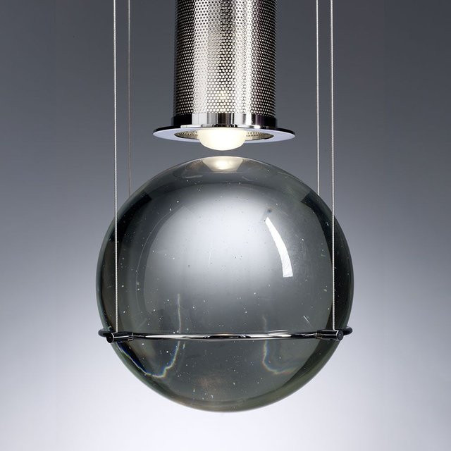 Tecnolumen Le tre streghe HL 3 S 81 Pendelleuchte aus Chrom und grauem Muranoglas - Bild 1