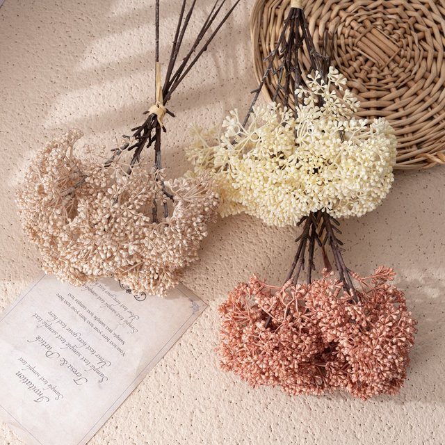 Uflower Künstliche Hirse-Blumenstrauß für Herbstdekoration, Tischdekoration für Hochzeit und Party, Beige und Multicolour - Bild 1
