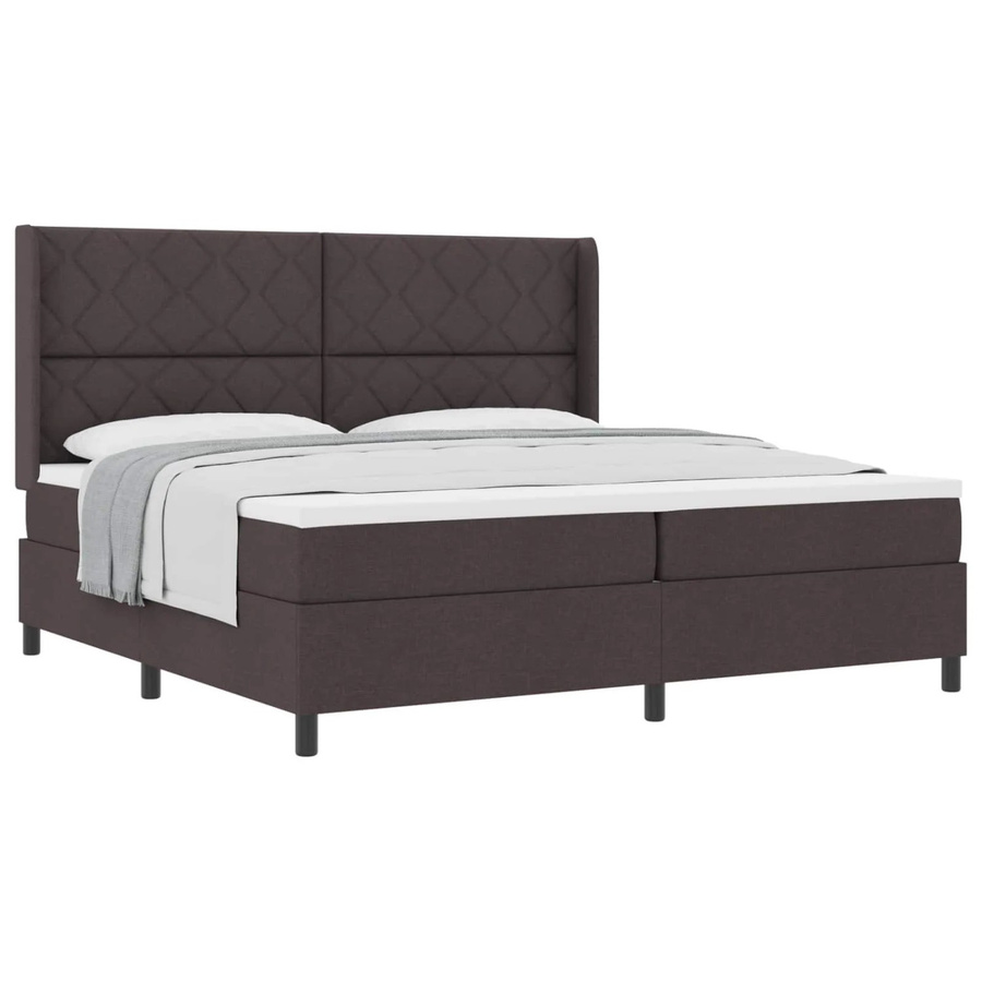 vidaXL Boxspringbett mit Matratze in Dunkelbraun, B/T: 200 x 200 cm - Bild 2