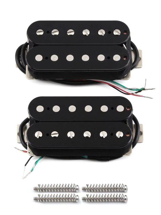 FLEOR Alnico 2 Humbucker Doppelspulen-Tonabnehmer-Set für E-Gitarren in Schwarz - Bild 5