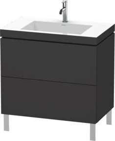 Duravit Waschtischunterschrank L-Cube c-bonded in Grau Matt mit 2 Auszügen, B/T: 80 x 48 cm - Bild 1