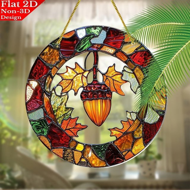 Potdemiel Sonnenfänger Rund mit Blumen- und Blättermotiv, Mehrfarbig, Durchmesser: 20 cm - Bild 1