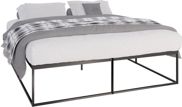 DELUKE Metallbett SUKAR Doppelbett aus Stahl in Schwarz Matt, B/T/H: 185,5 x 205,5 x 46,5 cm für Matratzen 180 x 200 cm - Bild 1