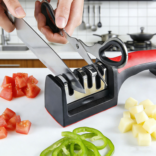 RSCHEF Ergonomischer 4/3-stufiger Messerschärfer in Schwarz - Bild 1