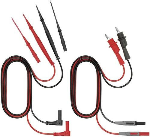 Weidmüller ZUB MULTI 1037 Sicherheits-Messleitungs-Set mit Lamellenstecker 4mm Abgreifklemmen und Prüfspitze in Rot, Länge: 1,00 m - Bild 1