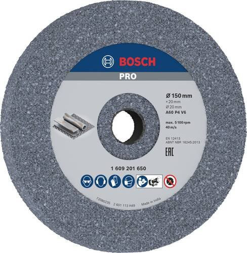 Bosch Schleifscheibe aus Keramik in Grau mit Durchmesser 150 mm und Körnung 60 - Bild 1