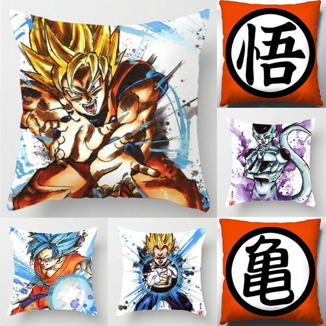 Bandai Dragon Ball Kissenbezug mit Son Goku Motiv, quadratisch, Mehrfarbig, B/T: 45 x 45 cm - Bild 1