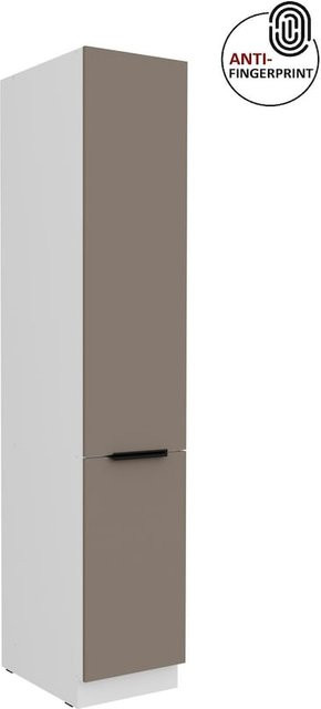 Küchen Hochschrank ARIA Sandgrau matt Anti Fingerprint Breite: 40 cm - Bild 1