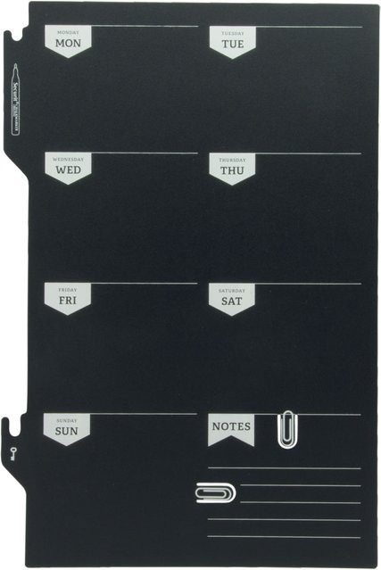 Securit Wandtafel Wochenplaner Schwarz B: 30 cm, H: 45,5 cm inklusive Kreidestift und Klettset zur Wandbefestigung - Bild 1