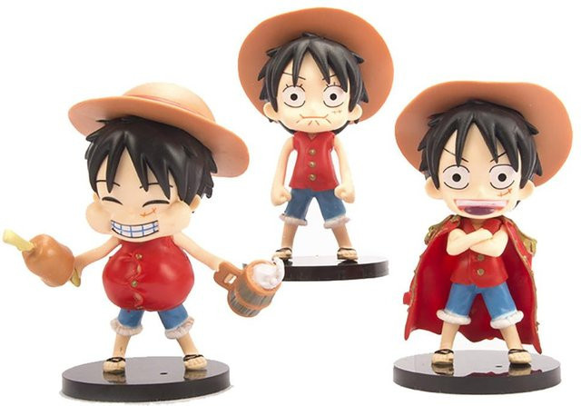 Fashnics One Piece Monkey D. Luffy Actionfigur, 3-teiliges Set, beige - Bild 1